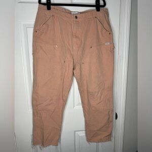 OVADIA AND SONS Mens Pink Carpenter Pants Size 36 Double Enforced Knees Raw Hem